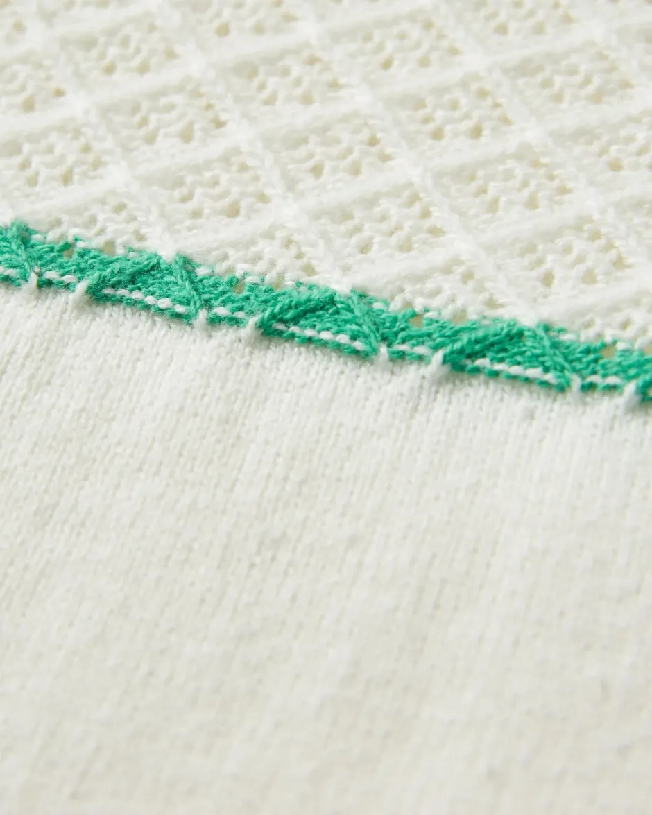 Knitwear>Passenger Migrate Organic Knitted Jumper Green spruce stripe