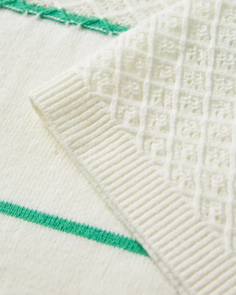 Knitwear>Passenger Migrate Organic Knitted Jumper Green spruce stripe