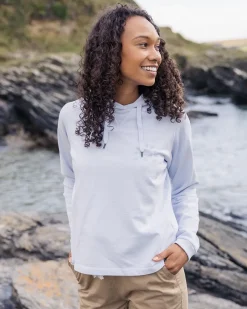 Hoodies & Sweatshirts|Women's Outlet>Passenger Mindful Recycled Cotton Hoodie Pale Blue