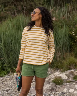 Tops & T-Shirts>Passenger Misty Stripe LS T-Shirt Honey