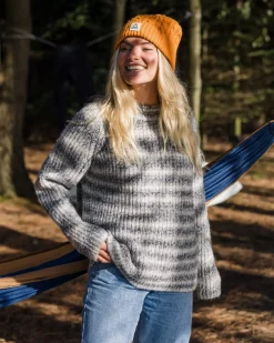 Knitwear|Women's Outlet>Passenger Mountainside Mock Neck Recycled Knitted Jumper Multi Grey