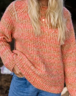 Knitwear|Women's Outlet>Passenger Mountainside Mock Neck Recycled Knitted Jumper Apricot