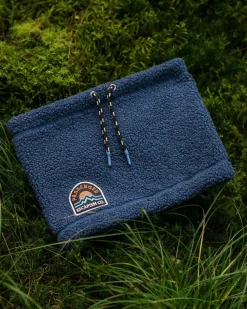 Accessories|Neckwear & Snoods>Floris van Bommel Mulled Recycled Sherpa Fleece Snood Dark Denim