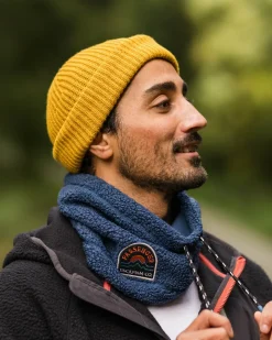 Accessories|Neckwear & Snoods>Floris van Bommel Mulled Recycled Sherpa Fleece Snood Dark Denim