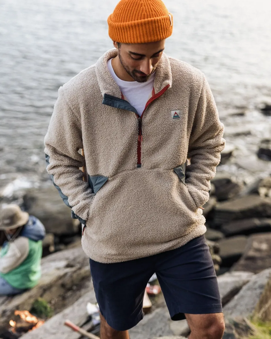 Fleece|Fleece>Floris van Bommel Muse Recycled Polar-Lined Sherpa Fleece Pebble Grey