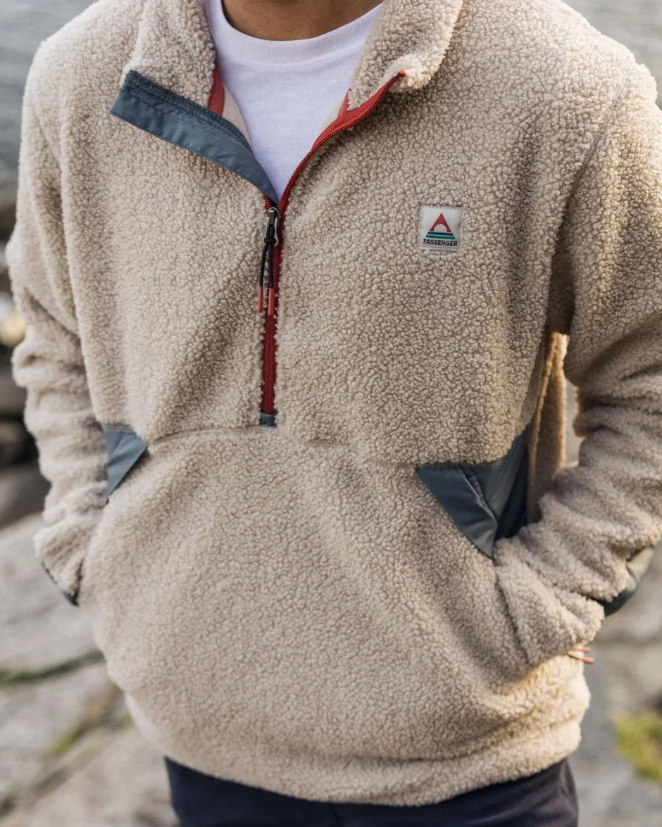 Fleece|Fleece>Floris van Bommel Muse Recycled Polar-Lined Sherpa Fleece Pebble Grey