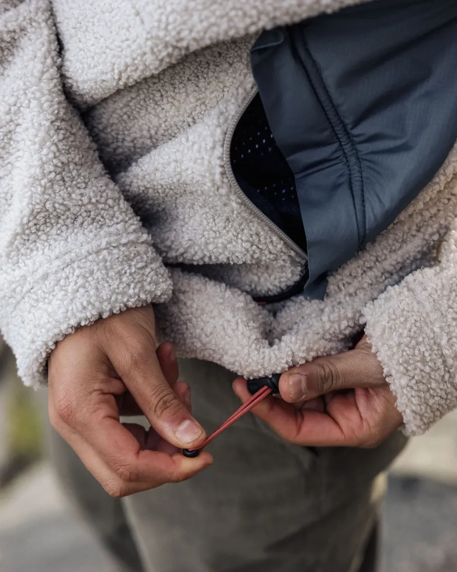 Fleece|Fleece>Floris van Bommel Muse Recycled Polar-Lined Sherpa Fleece Pebble Grey