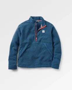 Fleece|Fleece>Floris van Bommel Muse Recycled Polar-Lined Sherpa Fleece Blue Steel