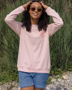 Hoodies & Sweatshirts|Women's Outlet>Passenger Mystic Recycled Cotton Sweatshirt Peach Whip