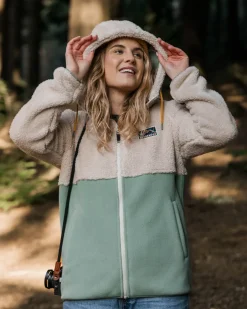 Fleece|Fleece>Passenger Nestling Recycled Sherpa Hooded Fleece Vintage White