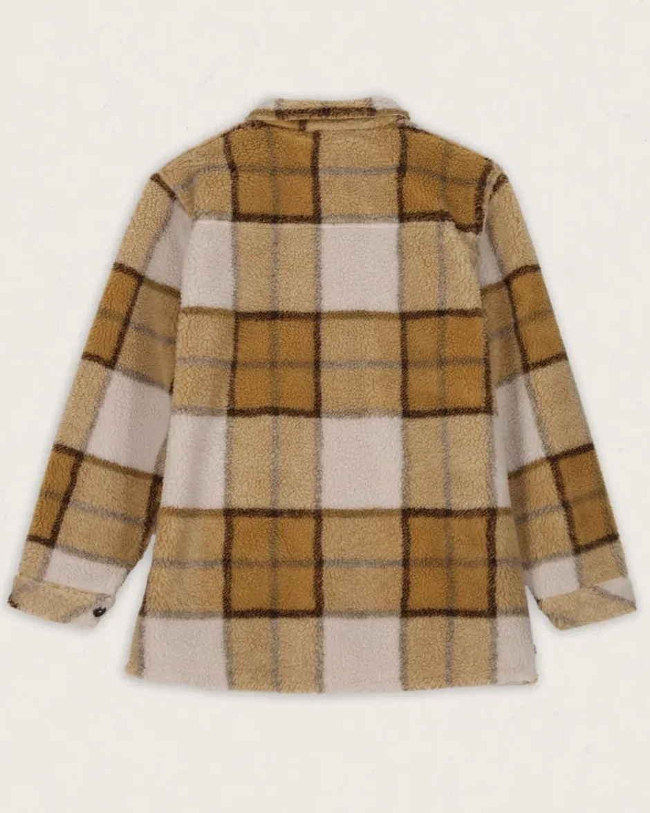 Shirts|Fleece>Passenger Olympus Yarn Dye Recycled Sherpa Fleece Shirt Honey Check