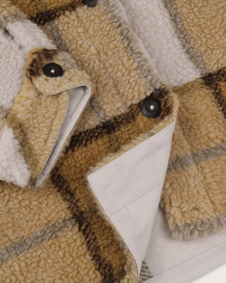 Shirts|Fleece>Passenger Olympus Yarn Dye Recycled Sherpa Fleece Shirt Honey Check
