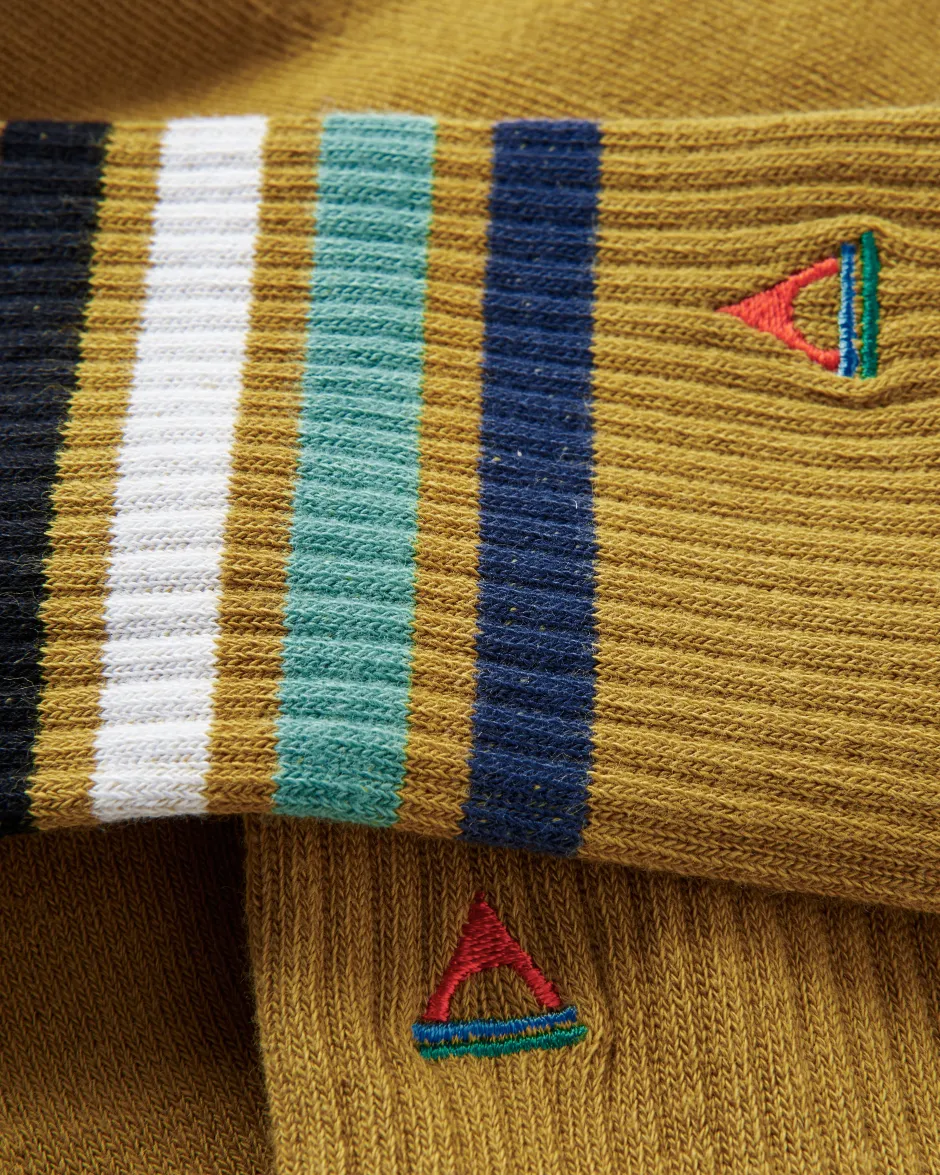 Socks|Socks>Floris van Bommel Organic Midweight Crew Socks Mustard Yellow
