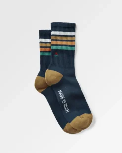 Socks|Socks>Floris van Bommel Organic Midweight Crew Socks Navy