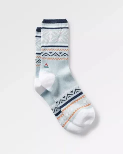 Socks|Socks>Passenger Organic Midweight Patterned Socks Blue Fog