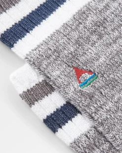 Socks|Socks>Passenger Organic Mid-weight Rib Socks Grey Marl