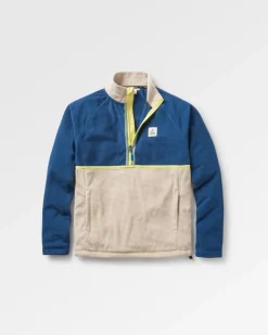 Fleece|Fleece>Floris van Bommel Overlook Recycled Grid Polar Fleece Dark Denim/Pebble Grey