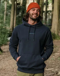 Hoodies & Sweatshirts|Men's Outlet>Passenger Pace Recycled Cotton Hoodie Deep Navy