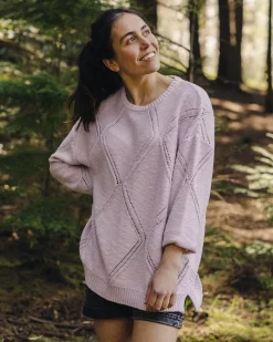 Knitwear|Women's Outlet>Passenger Palm Organic Oversized Knitted Jumper Orchid Hush