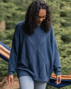 Knitwear|Women's Outlet>Passenger Palm Organic Oversized Knitted Jumper Dark Denim