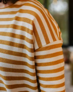 Tops & T-Shirts|Women's Outlet>Passenger Panorama Striped LS T-Shirt Amber Gold