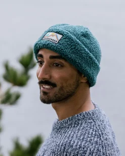 Accessories|Beanies>Floris van Bommel Peak Recycled Sherpa Beanie Mediterranean