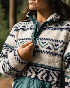 Fleece|Fleece>Passenger Perouse Recycled Deep-Pile Sherpa Fleece Homespun Stripe Off White