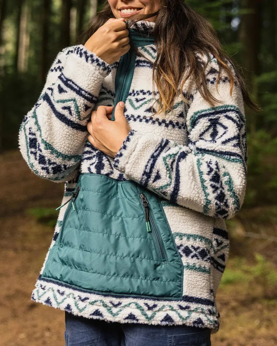 Fleece|Fleece>Passenger Perouse Recycled Deep-Pile Sherpa Fleece Homespun Stripe Off White