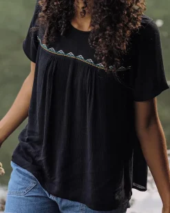 Tops & T-Shirts>Passenger Petal Top Black