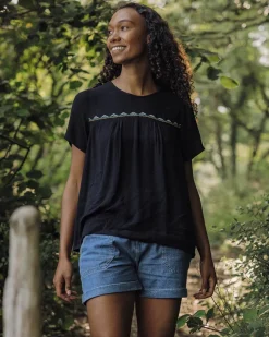 Tops & T-Shirts>Passenger Petal Top Black