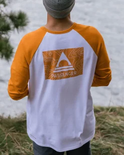T-Shirts & Tank Tops|Men's Outlet>Passenger Purpose Recycled Cotton Ls T-Shirt Sunrise Orange/White