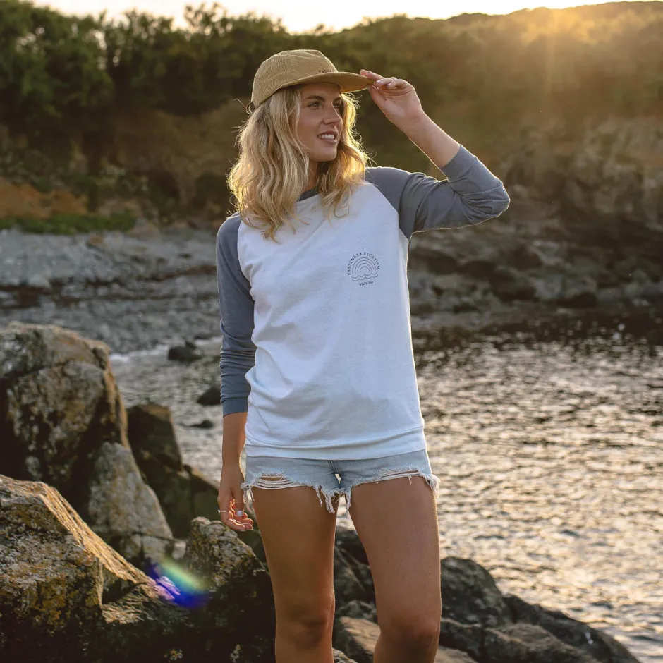 Tops & T-Shirts|Women's Outlet>Passenger Rainbow Recycled Cotton LS T-Shirt Stone Blue