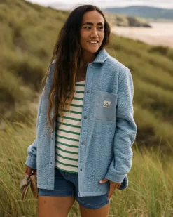 Fleece|Fleece>Passenger Rappel Recycled Sherpa Oversized Shirt Faded Denim