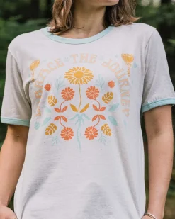 Tops & T-Shirts|Women's Outlet>Passenger Rio Ringer Recycled Cotton T-Shirt Milky Marl