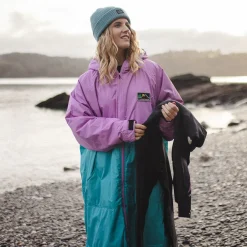 Changing Robes & Ponchos|Changing Robes & Surf Ponchos>Floris van Bommel Roaming Recycled Sherpa Lined Changing Robe Viridian Green/Orchid