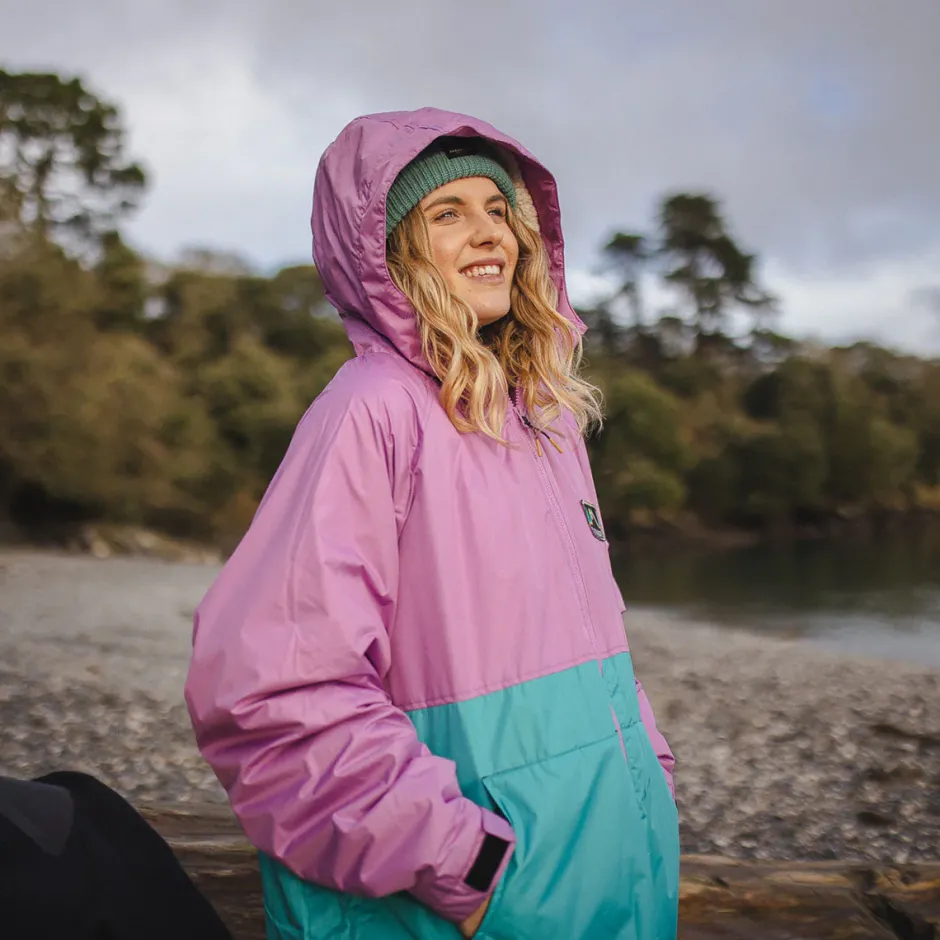 Changing Robes & Ponchos|Changing Robes & Surf Ponchos>Floris van Bommel Roaming Recycled Sherpa Lined Changing Robe Viridian Green/Orchid
