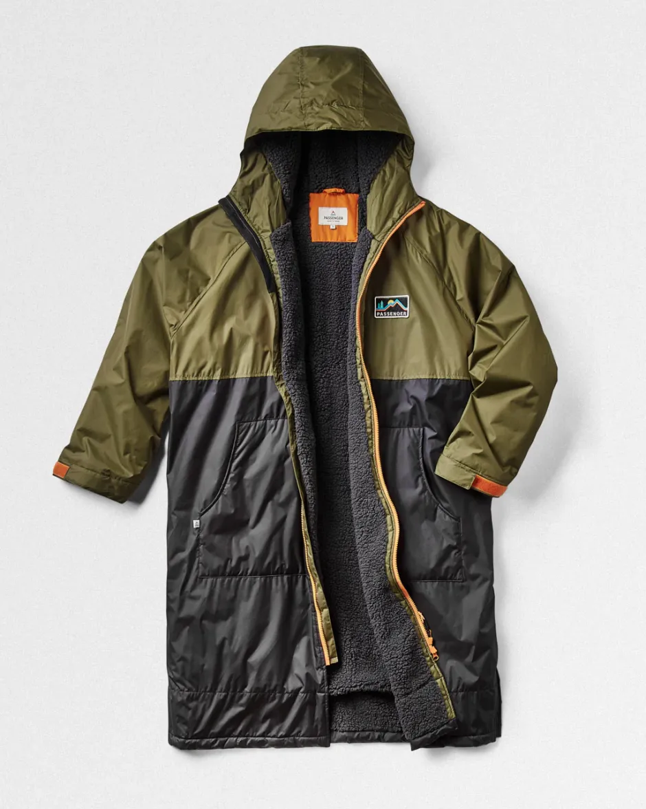 Surf Accessories|Surf Accessories>Floris van Bommel Roaming Recycled Sherpa Lined Changing Robe Black/ Khaki