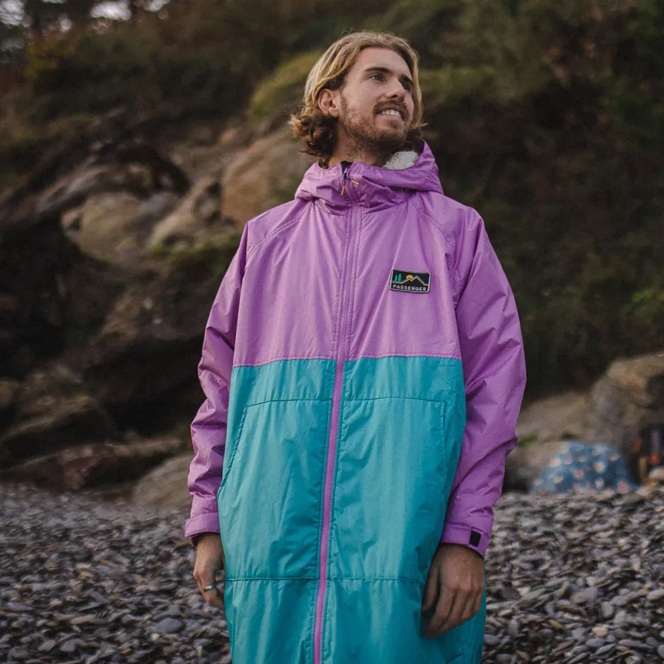 Changing Robes & Ponchos|Changing Robes & Surf Ponchos>Passenger Roaming Recycled Sherpa Lined Changing Robe Viridian Green/Orchid