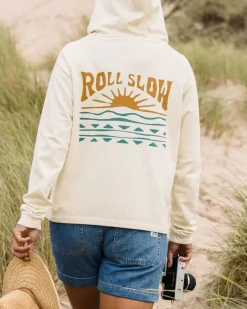 Hoodies & Sweatshirts|Women's Outlet>Passenger Rolling Slow Recycled Cotton Hoodie Pale Yellow