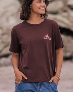Tops & T-Shirts|Women's Outlet>Passenger Rolling Slow Recycled Cotton T-Shirt Chestnut