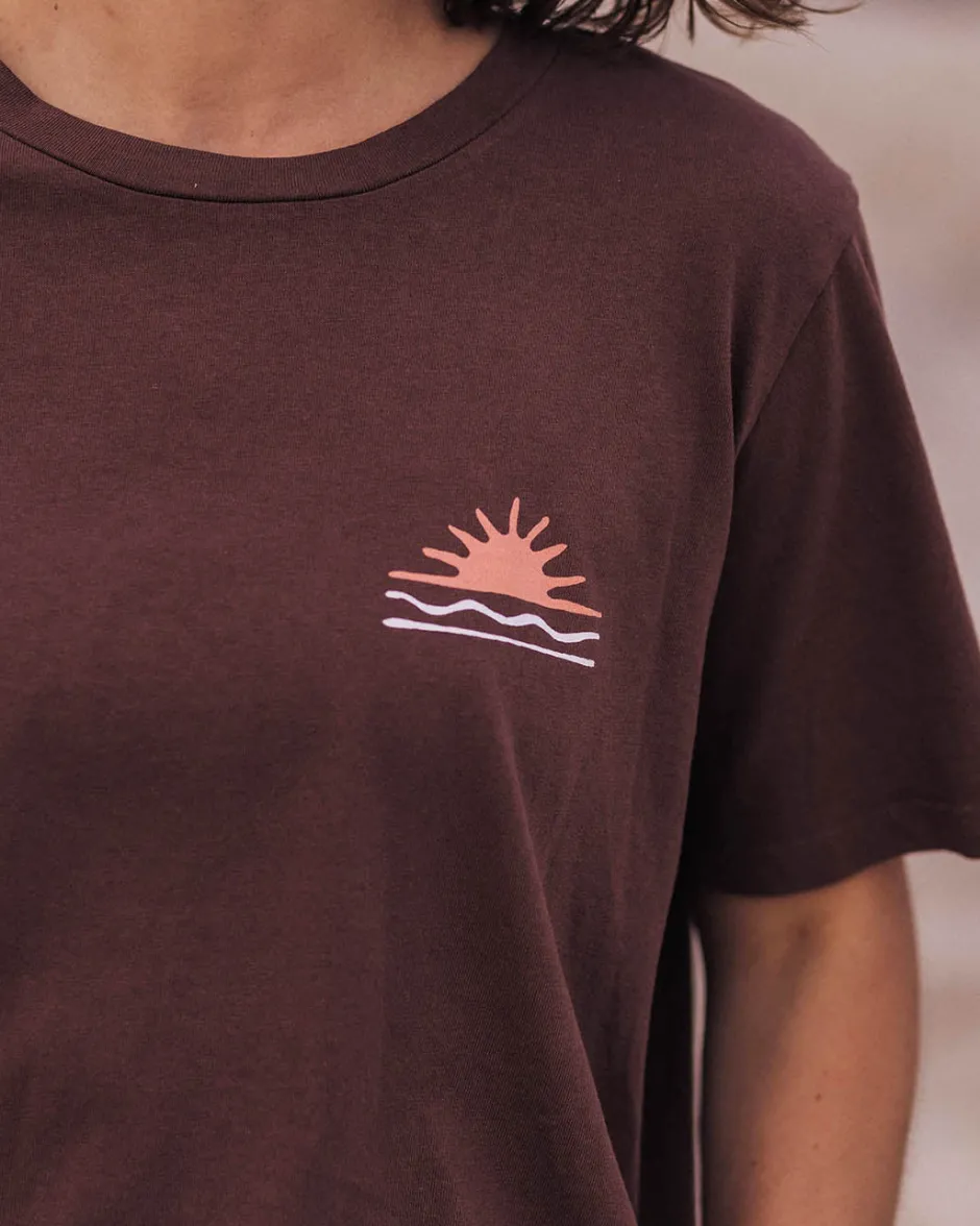 Tops & T-Shirts|Women's Outlet>Passenger Rolling Slow Recycled Cotton T-Shirt Chestnut