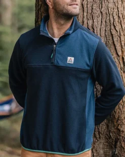 Fleece|Fleece>Passenger Root Recycled Polar 1/4 Zip Fleece Deep Navy