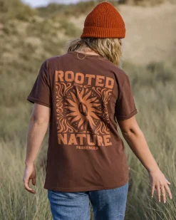 Tops & T-Shirts|Women's Outlet>Passenger Rooted In Nature Recycled Cotton T-Shirt Chestnut