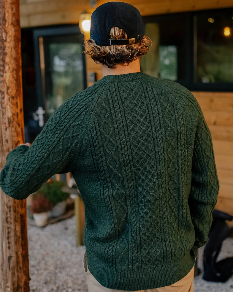 Knitwear|Winter Road Trip Essentials>Passenger Sandbar Cable Knitted Jumper Fir Tree