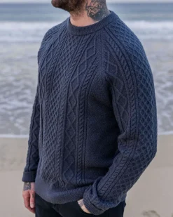 Knitwear|Best Sellers>Passenger Sandbar Cable Knitted Jumper Charcoal