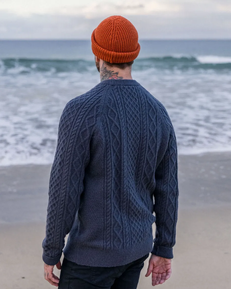 Knitwear|Best Sellers>Passenger Sandbar Cable Knitted Jumper Charcoal