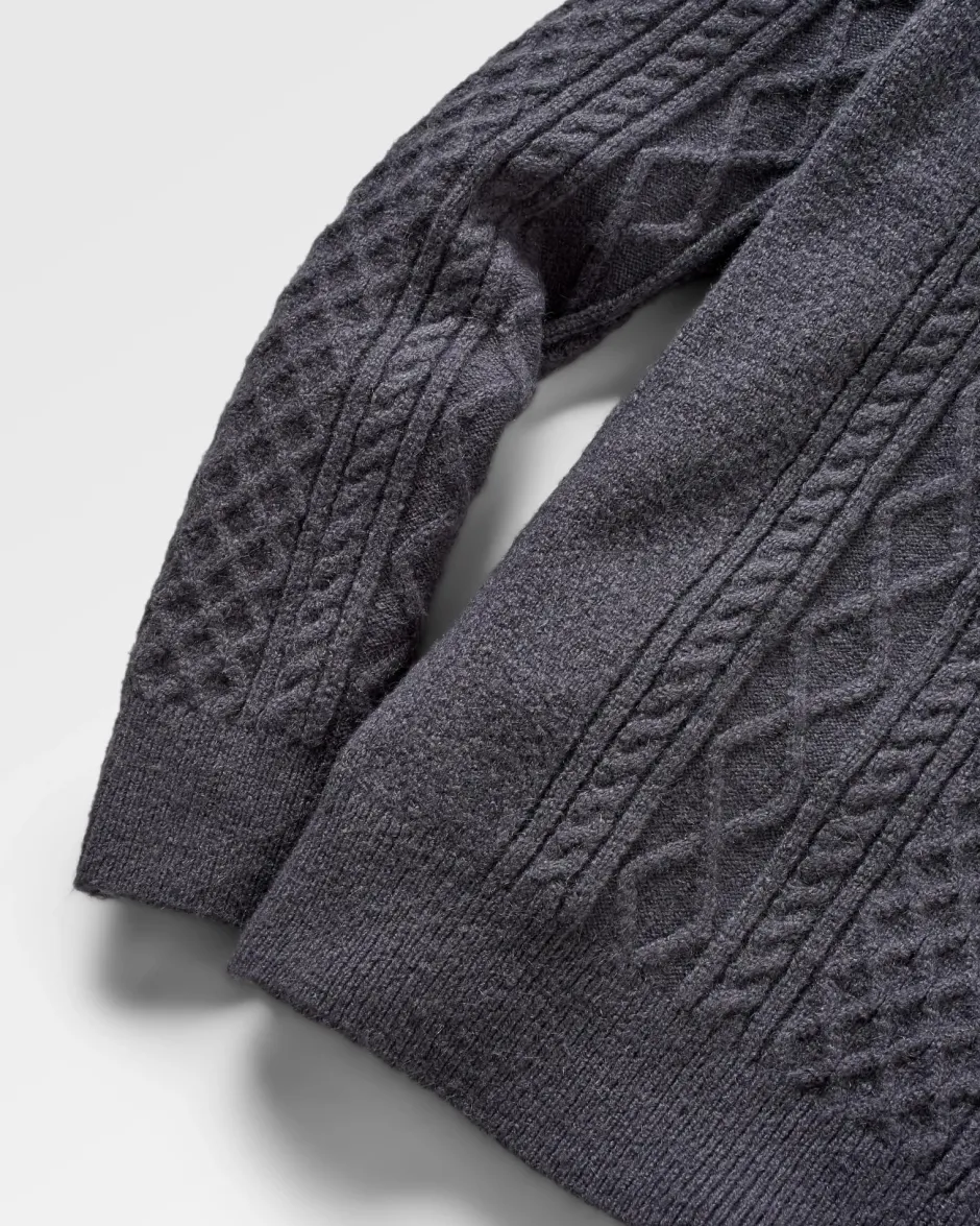 Knitwear|Best Sellers>Passenger Sandbar Cable Knitted Jumper Charcoal