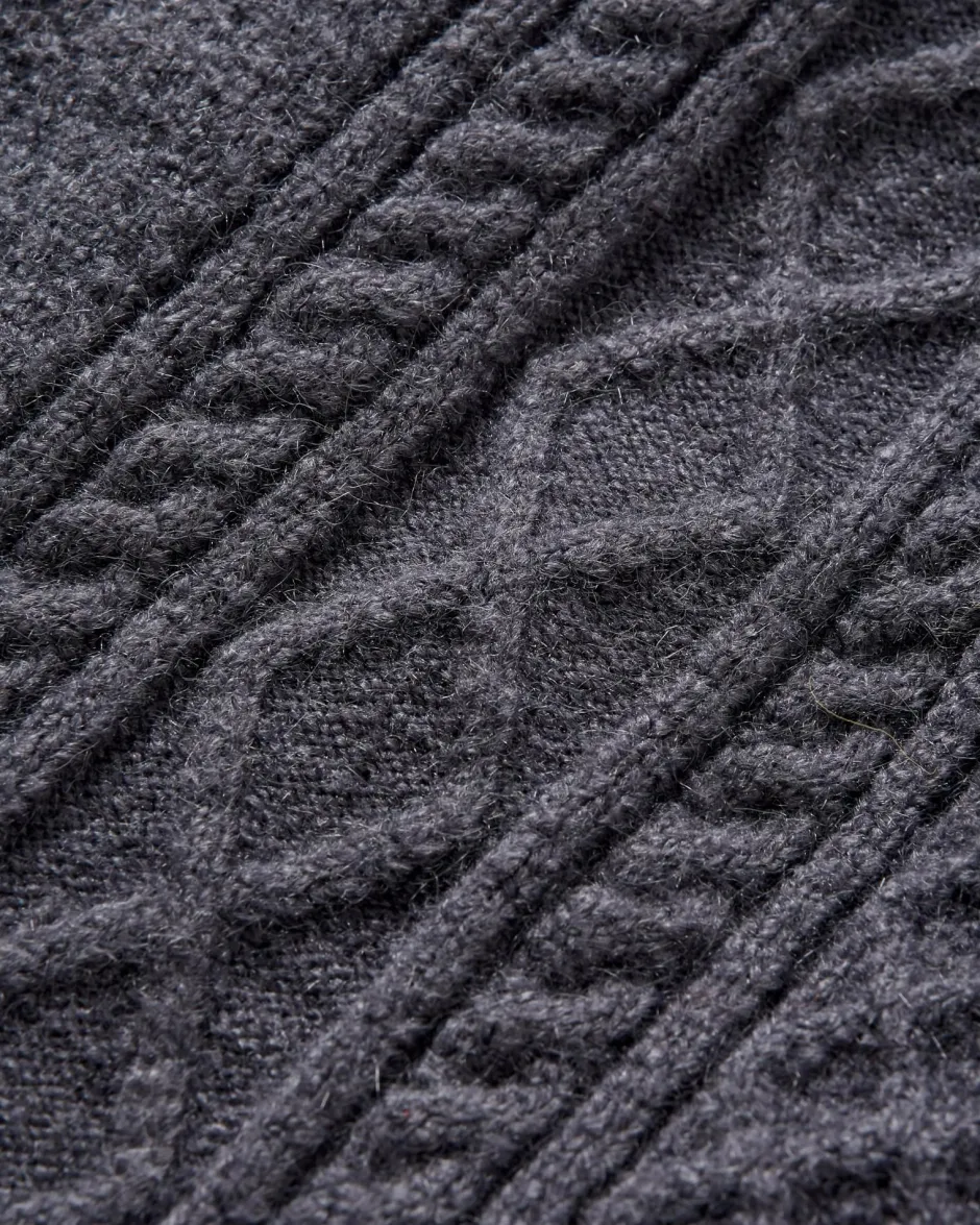 Knitwear|Best Sellers>Passenger Sandbar Cable Knitted Jumper Charcoal