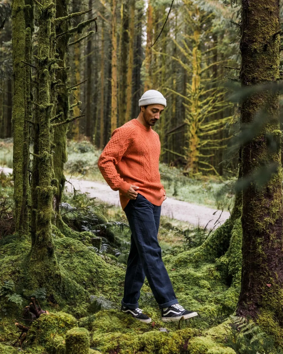 Knitwear|Men's Outlet>Passenger Sandbar Cable Knitted Jumper Baked Clay