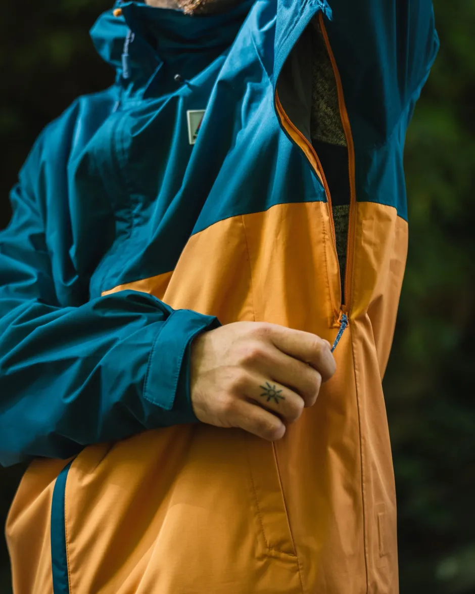 Activewear|Best Sellers>Floris van Bommel Season Water Resistant Recycled Jacket Corsair Blue/ Apricot